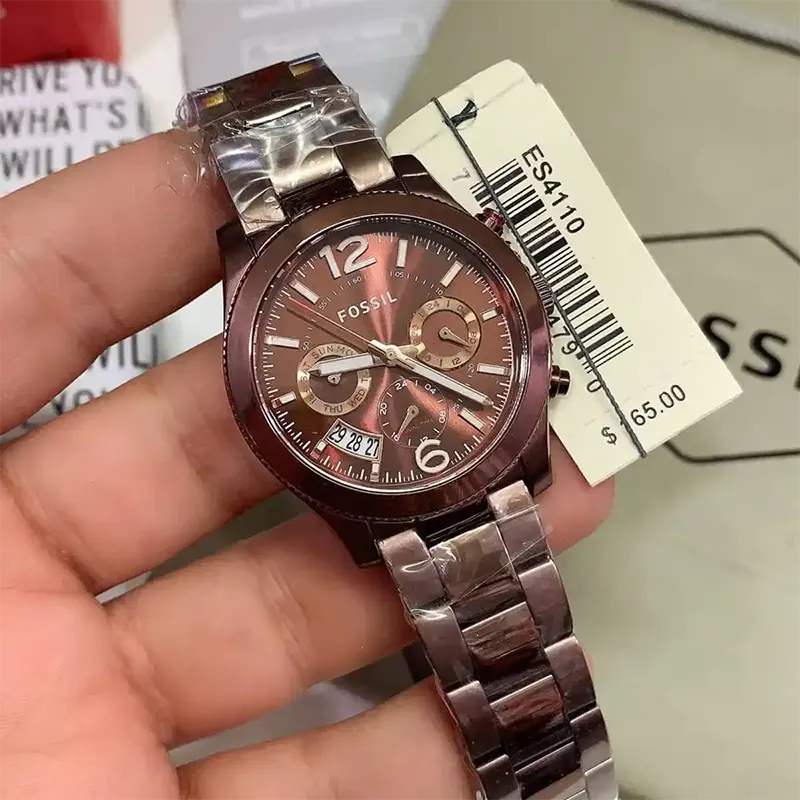 Fossil Perfect Boyfriend Multi-Function Wine Ladies Watch- ES4110